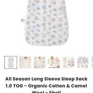 Organic Cotton Sleep Sack with Shell Print